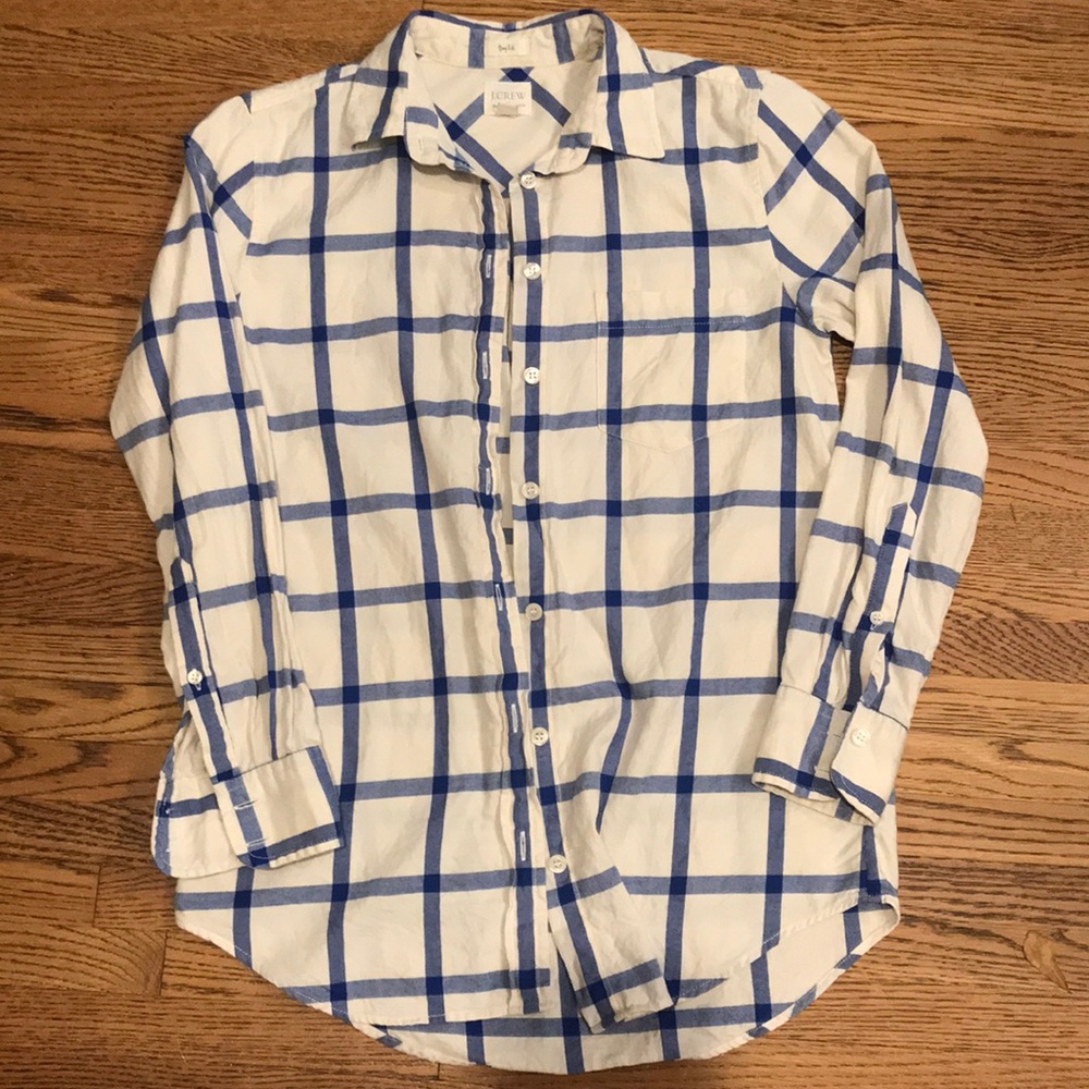 J.Crew Factory Plaid Boy Fit Shirt PXS